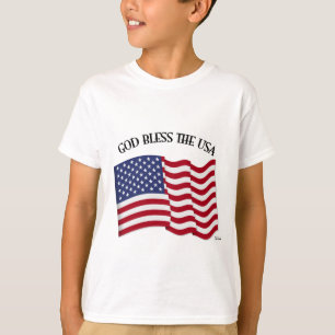 GOD BLESS THE USA with US flag T-Shirt