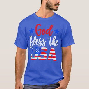 God Bless The USAFunny 4th Of July American Flag T-Shirt