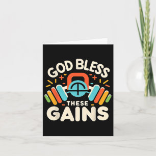 God Bless These Gains Muscle Bodybuilding - 1 Card
