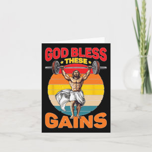 God Bless These Gains Muscle Bodybuilding -  Card