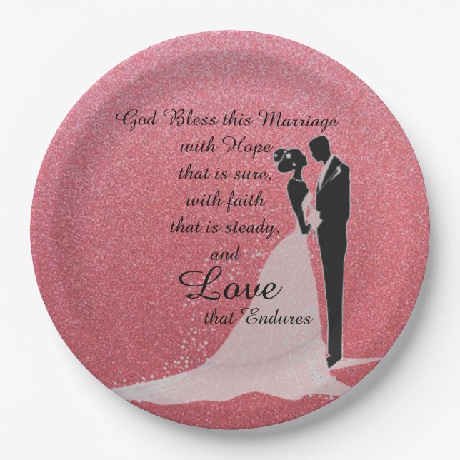God Bless this Marriage Paper Plate (Front)