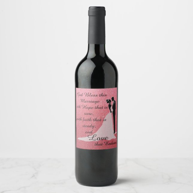 God Bless this Marriage Wine Label (Front)