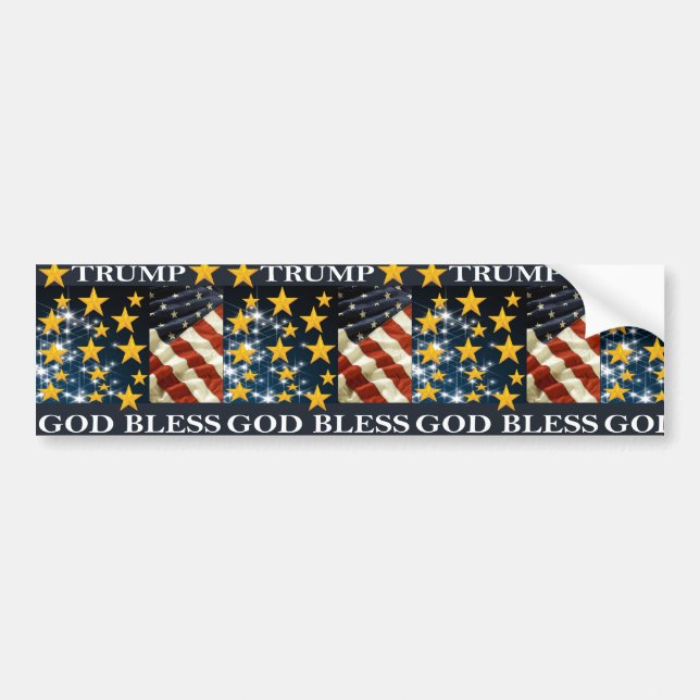 GOD BLESS TRUMP BUMPER STICKER (Front)