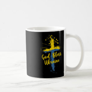 God Bless Ukraine Cross Christian Support Pray For Coffee Mug