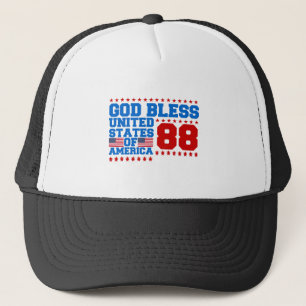 God Bless United States Of America 88 Trucker Hat