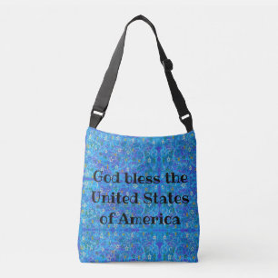God bless United States of America abstractart Crossbody Bag