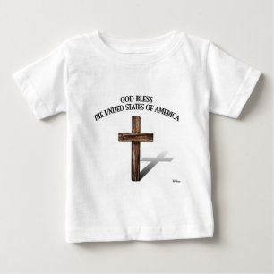 GOD BLESS UNITED STATES OF AMERICA rugged cross Baby T-Shirt