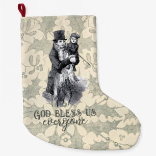 God bless us everyone Dickens Christmas Carol Large Christmas Stocking