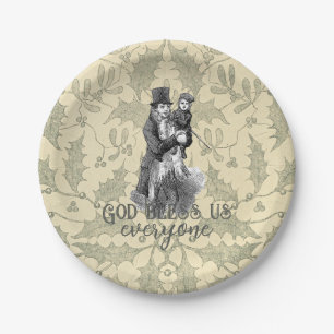 God bless us everyone Dickens Christmas Carol Paper Plate