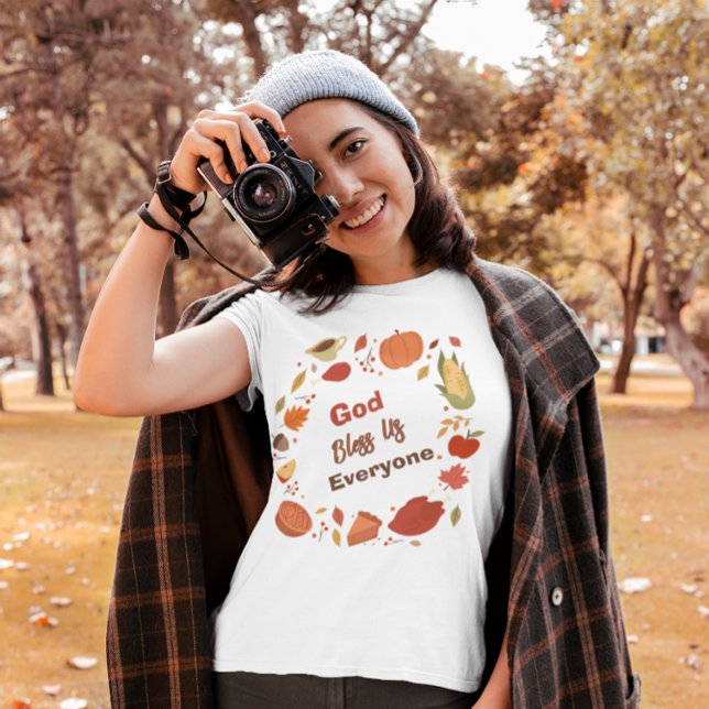 God Bless Us Everyone Thanksgiving/Fall Christian T-Shirt (Creator Uploaded)