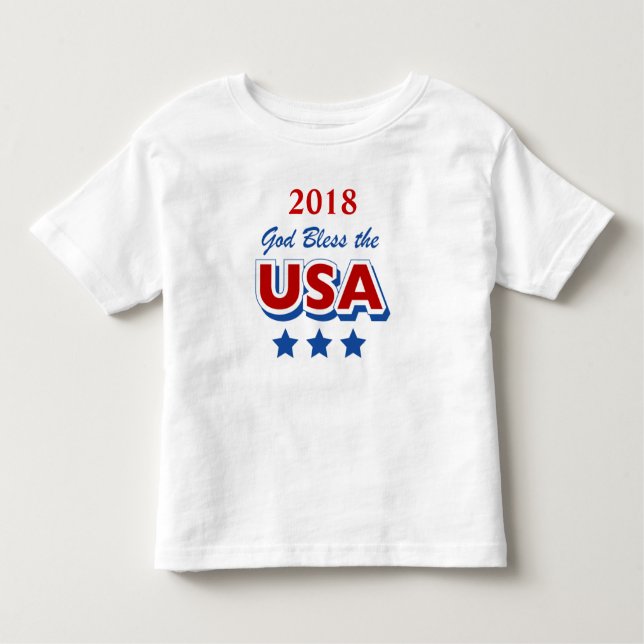 God Bless USA Dated Toddler T Shirt template (Front)