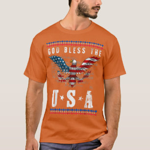 God Bless USA Eagle Patriotic men women USA Flag T-Shirt