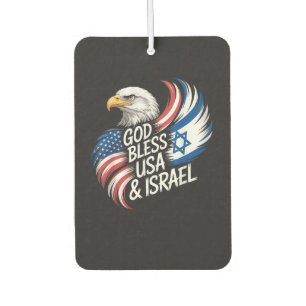 God Bless USA Israel Car Air Freshener