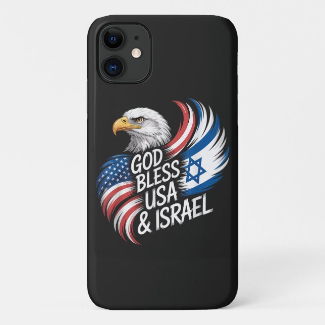 God Bless USA Israel Case-Mate iPhone Case (Back)