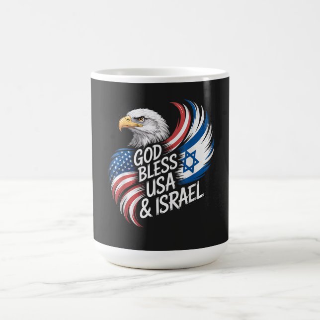 God Bless USA Israel Coffee Mug (Center)