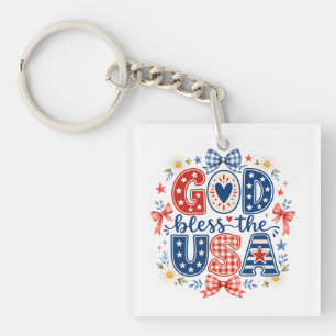 God bless USA Key Ring