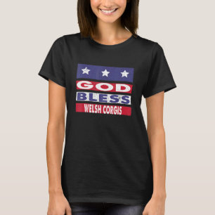 God Bless Welsh Corgis Patriotic Dog T-Shirt