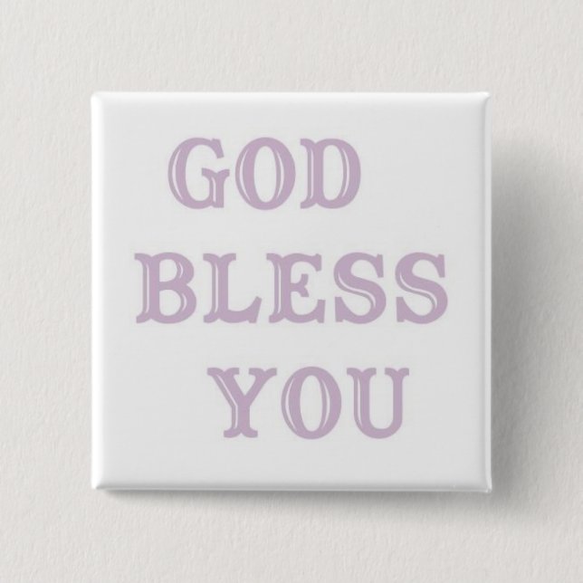 GOD BLESS YOU-1 15 CM SQUARE BADGE (Front)