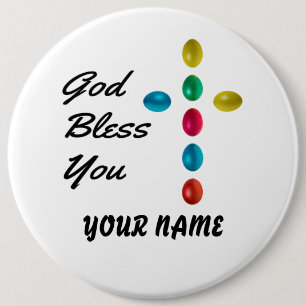 God Bless You 6 Cm Round Badge