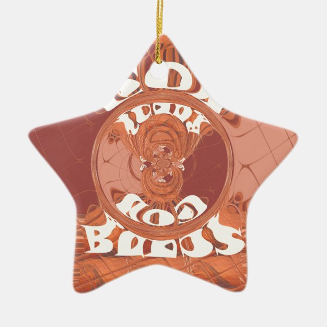 God Bless You – African-Inspired Spiritual Print  Ceramic Tree Decoration (Front)