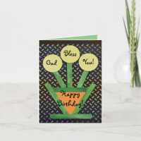 God Bless You Birthday Flowers Craft Card