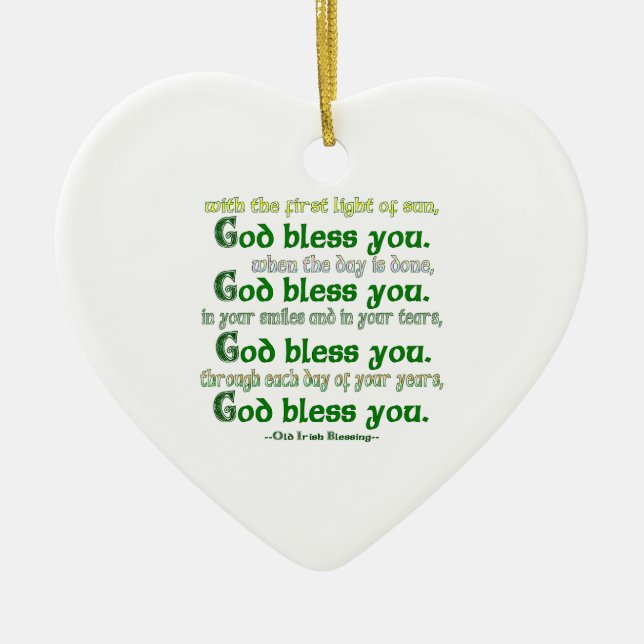 God Bless You Ceramic Tree Decoration (Front)