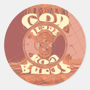 God Bless You Inspirational Text Design.  Classic Round Sticker
