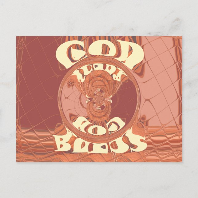 God Bless You Inspirational Text Design.  Postcard (Front)