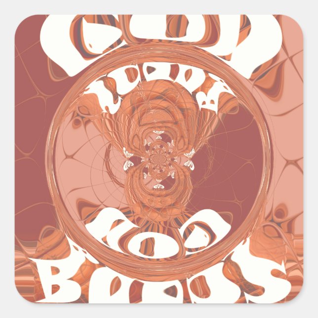 God Bless You Inspirational Text Design.  Square Sticker (Front)