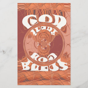 God Bless You Inspirational Text Design. Stationery