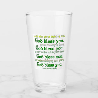 God Bless You Irish Blessing Glass