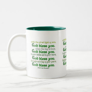 God Bless You Irish Blessing Two-Tone Coffee Mug