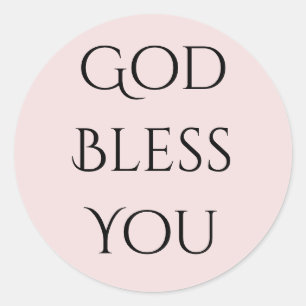 God Bless You Pink and Black  Classic Round Sticker
