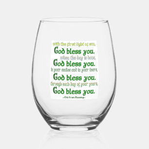 God Bless You Stemless Wine Glass