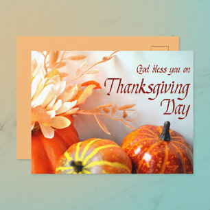 God Bless You Thanksgiving Holiday Postcard