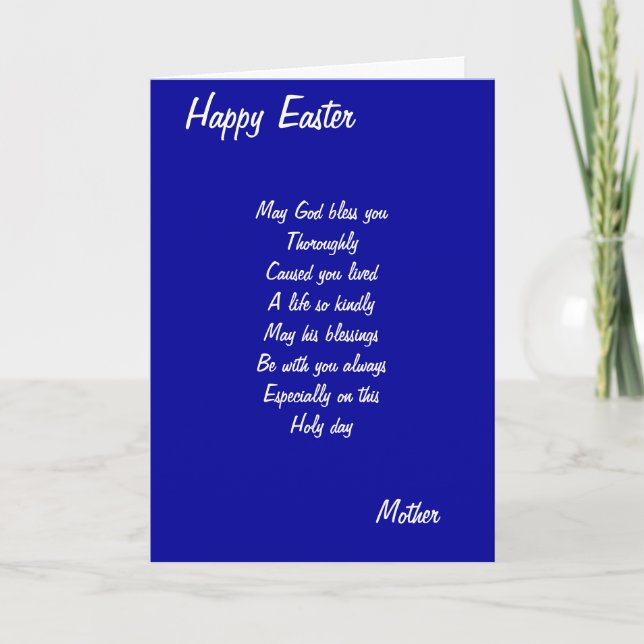 God bless you thoroughly-mother easter cards (Front)