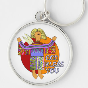 God Bless You transparenter Hintergrund Key Ring