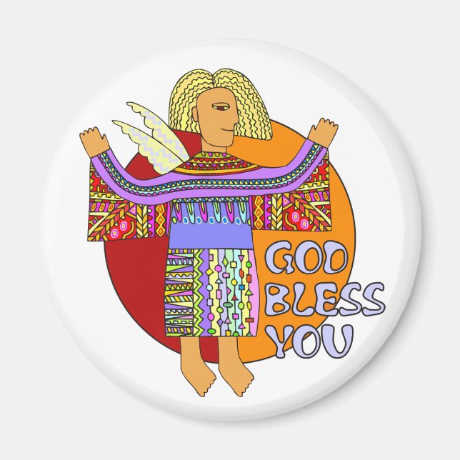 God Bless You | transparenter Hintergrund Magnet (Front)