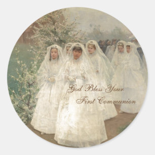 God Bless Your First Communion Classic Round Sticker