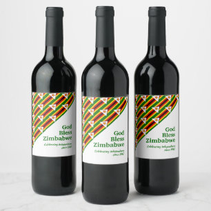 GOD BLESS ZIMBABWE Customisable Wine Label
