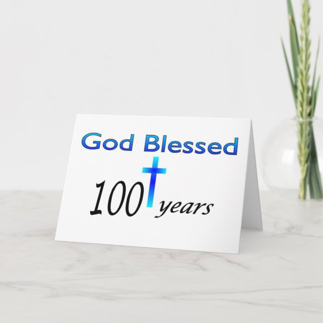 God Blessed 100 years birthday gift Card (Front)