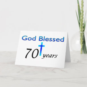 God Blessed 70 years birthday gift Card