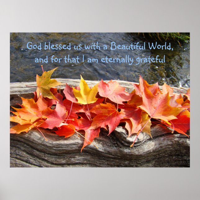 God blessed Us with a Beautiful World Grateful Poster (Front)