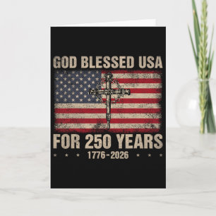 God Blessed Usa For 250 Years Christian 250th Amer Card