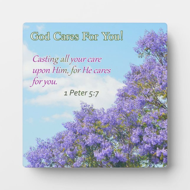 God Cares For You! Plaque (Front)