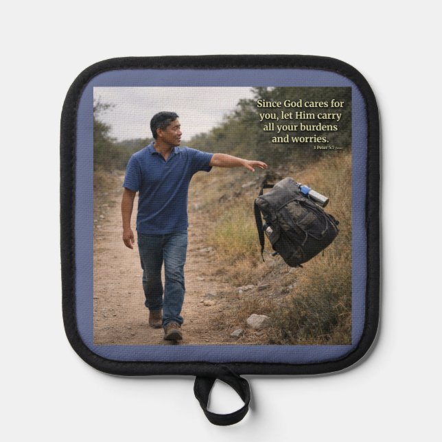 God cares for you pot holder (Front)