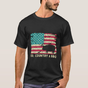 God Country And Bbq American Flag Christian T-Shirt