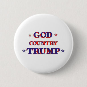 GOD COUNTRY TRUMP 6 CM ROUND BADGE