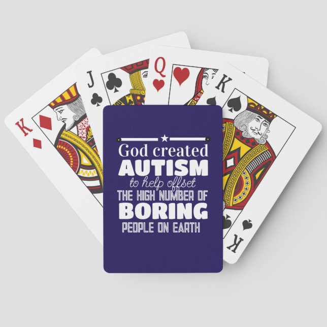 God created autism for a special reason playing cards (Back)