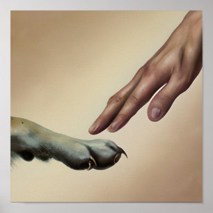 God Created Dog Portrait Art Poster